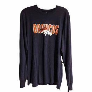 47 Men's Long Sleeve T-Shirt Navy Denver Broncos Sz Large NEW #4402-3